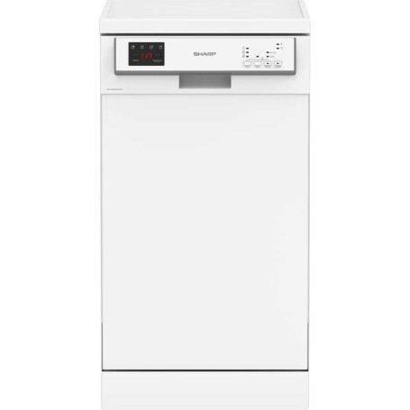 Lavastoviglie a libera installazione Sharp QW-HS12F47EW-DE, larghezza 45 cm, 10 coperti, EcoWash, AquaStop, bianca