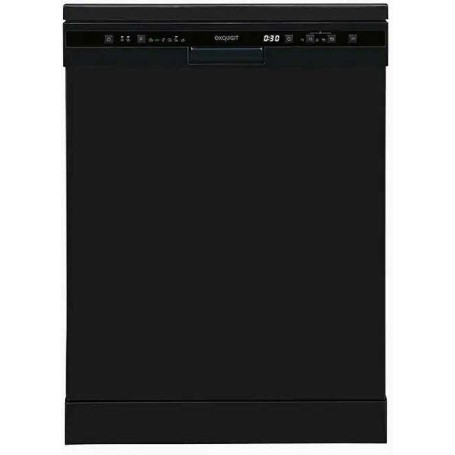 Lavastoviglie a libera installazione Exquisit GSP6312-030D, larghezza 60 cm, 12 coperti, autopulente, nera.