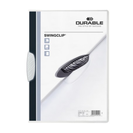 Durable Swingclip cartellina con fermafoglio Polipropilene (PP) Bianco (2260-02SING)