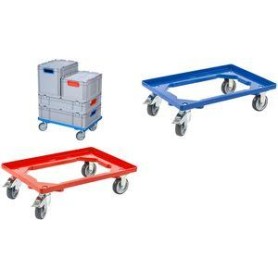 allit Transportroller ProfiPlus EuroRoll OB 600, blau Rahmen aus stabilem Kunststoff, 2 Lenkrollen und - 1 Stück (456858)
