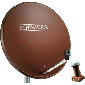 SCHWAIGER SAT Anlage 80 cm 4 Teilnehmer Quad-LNB (mit Switch) Ziegel-Rot (SPI991.2SET)