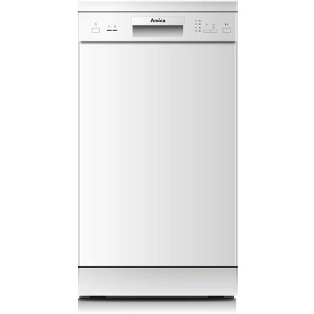 Lavastoviglie a libera installazione Amica GSP 14746-1 W, larghezza 45 cm, 9 coperti, 4 programmi, bianca.