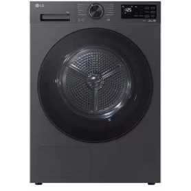 Asciugatrice a pompa di calore LG RT10X7B da 9 kg, larghezza 60 cm, Wi-Fi, LoadSense, Sensor Dry, nero opaco.