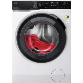 Lavatrice a carica frontale AEG LR9W75490 da 9 kg, larghezza 60 cm, 1400 giri/min, Aqua Control, Wi-Fi, ProSense, bianca.