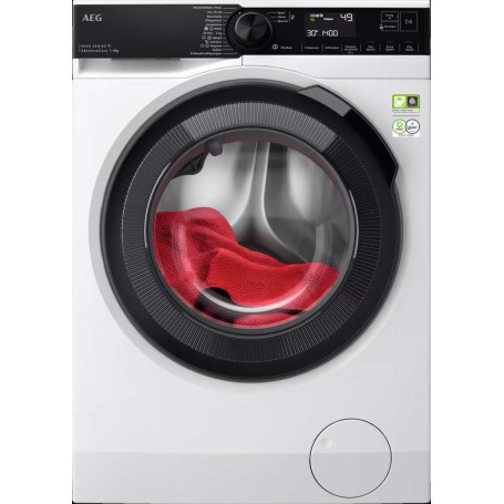 Lavatrice a carica frontale AEG LR9W75490 da 9 kg, larghezza 60 cm, 1400 giri/min, Aqua Control, Wi-Fi, ProSense, bianca.