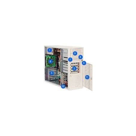Supermicro SC733T-645 Mid Tower Chassis (Black) Midi Tower Nero 645 W (CSE-733T-645B)