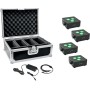 EUROLITE Set 4x AKKU IP Flat Light 3 sw + Ladenetzteil + Case (20000858)