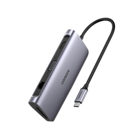 Ugreen 40873 replicatore di porte e docking station per laptop USB 3.2 Gen 1 (3.1 Gen 1) Type-C Metallico