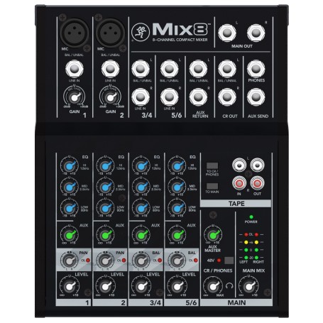 Mackie Mix8 8 canali 20 - 30000 Hz Nero (2044095-01)