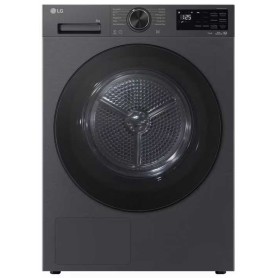 Asciugatrice a pompa di calore LG RT80X7B da 8 kg, larghezza 60 cm, con funzioni TurboDry, colore nero opaco.