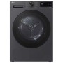 Asciugatrice a pompa di calore LG RT80X7B da 8 kg, larghezza 60 cm, con funzioni TurboDry, colore nero opaco.