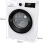 Lavatrice a carica frontale Gorenje WNHEI124APS/DE da 12 kg, larghezza 60 cm, AquaStop, 15 programmi, bianca.