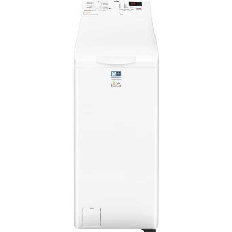 Lavatrice a carica dall'alto AEG LTR6E41268 da 6 kg, larghezza 40 cm, 1200 giri/min, Aqua Control, bianca.