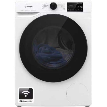 Lavatrice a carica frontale Gorenje WPNEI94DA1TS da 9 kg, larghezza 60 cm, AquaStop, Wi-Fi, bianca.