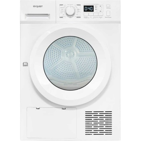 Asciugatrice a pompa di calore Exquisit TWP1001-030D, 10 kg, larghezza 60 cm, 16 programmi, bianca.