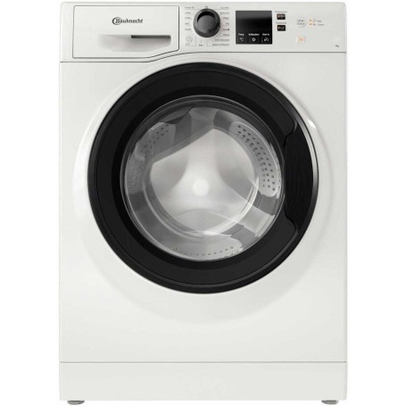 Lavatrice a carica frontale Bauknecht WAM 914 A da 9 kg, larghezza 60 cm, pulsante avvio/pausa, bianca.