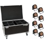 EUROLITE Set 8x LED IP PAR 12x9W SCL Spot + Case mit Rollen (20000885)