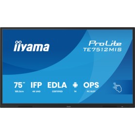iiyama TE7512MIS-B4AG visualizzatore di messaggi Pannello piatto per segnaletica digitale 165,1 cm (65") LCD Wi-Fi 400 cd/m² 4K