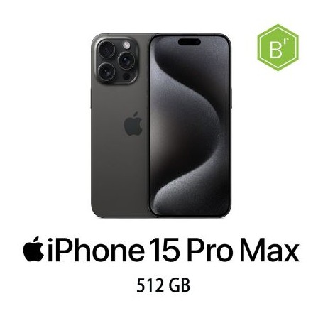 IPHONE 15 PRO MAX 512GB BLACK TITANIUM/2Y - B (009400PCR-EU)