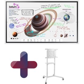Samsung Flip Pro WM65B 65 Zoll 4K UHD Interaktives Flipchart + Peerless TRVT-FLIP2 Rollwagen (LH65WMBWBGCXEN+ Peerless TRVT-)