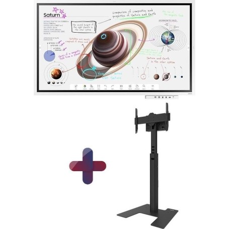 Samsung Flip Pro WM65B 65 Zoll 4K UHD Interaktiver Flipchart mit Neomounts FL45S-825BL1 Stand (LH65WMBWBGCXEN+FL45S-825BL1)