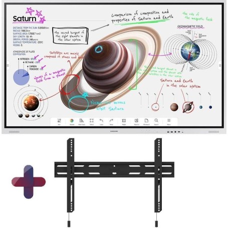 Samsung Flip Pro WM75B 75 Zoll 4K UHD Interaktiver Display mit Neomounts LEVEL-850 Wandhalterung (LH75WMBWLGCXEN+WL30S-850BL16)