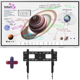 Samsung Flip Pro WM85B 85 Zoll 4K UHD Interaktiver Flipchart mit Neomounts Wandhalterung (LH85WMBWLGCXEN+WL30-750BL16)