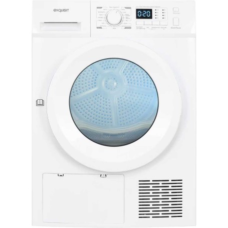 Asciugatrice a pompa di calore Exquisit TWP701-030E, 7 kg, larghezza 60 cm, 16 programmi, bianca.