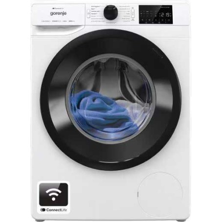 Lavatrice a carica frontale Gorenje WPNEI86ATS da 8 kg, larghezza 60 cm, 15 programmi, bianca.