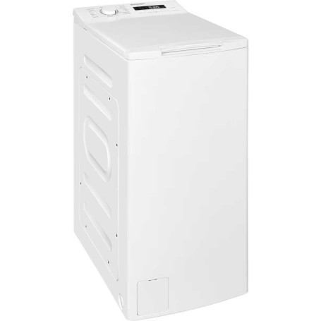 Lavatrice a carica dall'alto a libera installazione Exquisit LTO1207-030A da 7,5 kg, larghezza 40 cm, bianca.