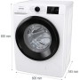 Lavatrice a carica frontale Gorenje WNEI84BPS da 8 kg, larghezza 60 cm, display a LED, bianca.