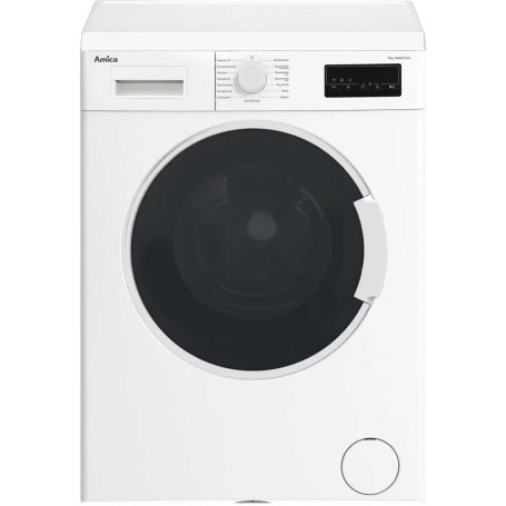 Lavatrice a carica frontale Amica UWA 474 040 da 7 kg, larghezza 60 cm, Aquastop, 15 programmi, bianca.