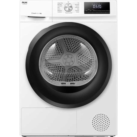 Asciugatrice a pompa di calore PKM WPTO8-13DE da 8 kg, larghezza 59,5 cm, 13 programmi, bianca.