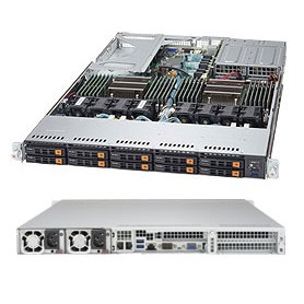 Supermicro 1028U-TN10RT+ Intel® C612 LGA 2011 (Socket R) Rack (1U) Nero (SYS-1028U-TN10RT+)