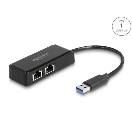DeLOCK Adattatore USB Tipo-A da 2 x Gigabit LAN (64194)