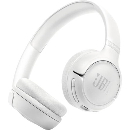 JBL Tune Cuffie On-Ear Bluetooth Wireless, Pieghevoli e Leggere, Pure Bass, Connessione Multipoint, fino a 76 ore di Autonomia,  (JBLT530BTWHTEU)