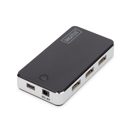 Digitus DA-70222 hub di interfaccia 480 Mbit/s Nero, Argento (DA-70222)