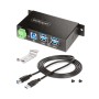 StarTech.com Hub USB gestito a 4 Porte con 4x USB-A, Alloggiamento industriale in metallo resistente, Protezione ESD e contro le (5G4AINDRM-USB-A-HUB)