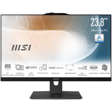 MSI Modern AM242TP 1M-2267XEU Intel Core 5 120U 60,5 cm (23.8") 1920 x 1080 Pixel PC All-in-one 8 GB DDR5-SDRAM 512 GB SSD Wi-Fi (9S6-AE0721-2267)