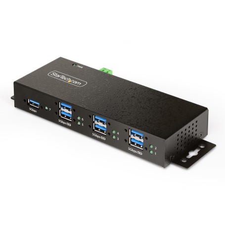 StarTech.com Hub USB gestito a 7 Porte con 7x USB-A, Alloggiamento industriale in metallo resistente, Protezione ESD e contro le (5G7AINDRM-USB-A-HUB)