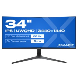 JAPANNEXT JN-IPS340UWQHD60C-C65W-HS Monitor PC 86,4 cm (34") 3440 x 1440 Pixel UltraWide Quad HD LCD Nero, Argento