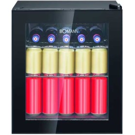 Frigorifero Bomann KSG 7291 con porta in vetro, larghezza 44 cm, capacità 46 litri, colore nero.