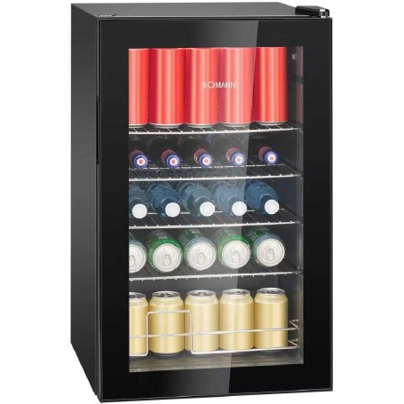 Frigorifero per bottiglie Bomann KSG 7287, larghezza 43 cm, 63 litri, illuminazione interna a LED, nero.