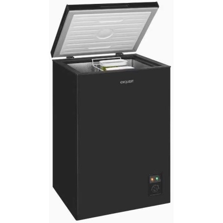 Congelatore a pozzetto a libera installazione Exquisit GT100-050E, larghezza 54,5 cm, 99 L, nero.