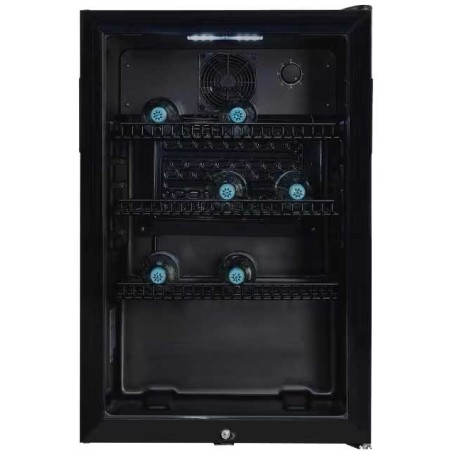 Frigorifero Exquisit GKS120-GT-160C con porta in vetro, larghezza 54 cm, 358 L, nero.