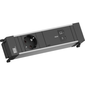 Bachmann Power Frame Einbausteuerleiste 1x CEE7/3 35° 1x USB-C/C 100W schwarz 0,2m (BM0023854)