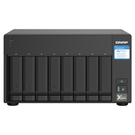 QNAP TS-832PX NAS Tower Collegamento ethernet LAN Alluminio, Nero AL324 (TS-832PX-4G)