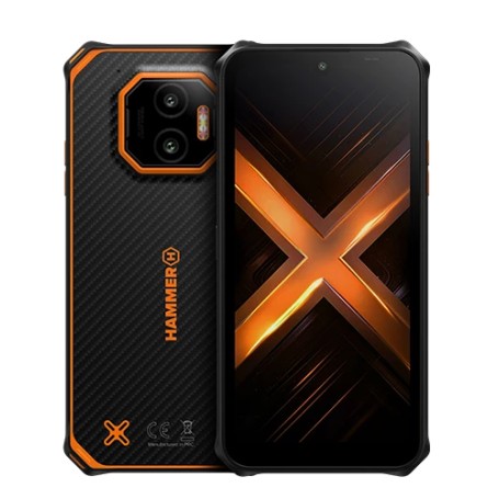 HAMMER Energy X2 5G 6/128 GB 15,5 cm (6.1") Doppia SIM Android 15 USB tipo-C 6 GB 5000 mAh Nero, Arancione (TEL001063)