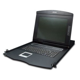 PLANET 17" 8-Port Combo VGA LCD switch per keyboard-video-mouse (kvm) Montaggio rack Nero (IKVM-210-08M)