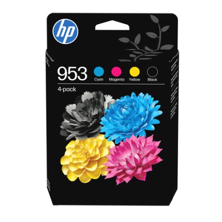 HP Confezione da 4 cartucce di inchiostro nero, ciano, magenta, giallo originali 953 (6ZC69AE#LS1)